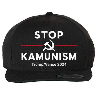 Stop Kamunism Kamala Harris 2024 Trump Vance Supporters Wool Snapback Cap