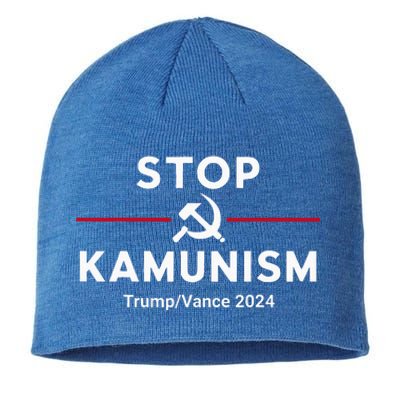 Stop Kamunism Kamala Harris 2024 Trump Vance Supporters Sustainable Beanie