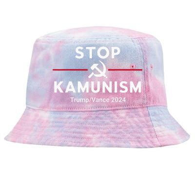 Stop Kamunism Kamala Harris 2024 Trump Vance Supporters Tie-Dyed Bucket Hat