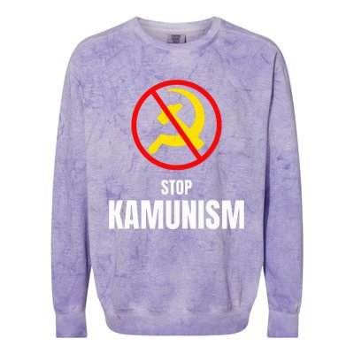 Stop Kamunism Kamala Harris 2024 Funny Parody Colorblast Crewneck Sweatshirt