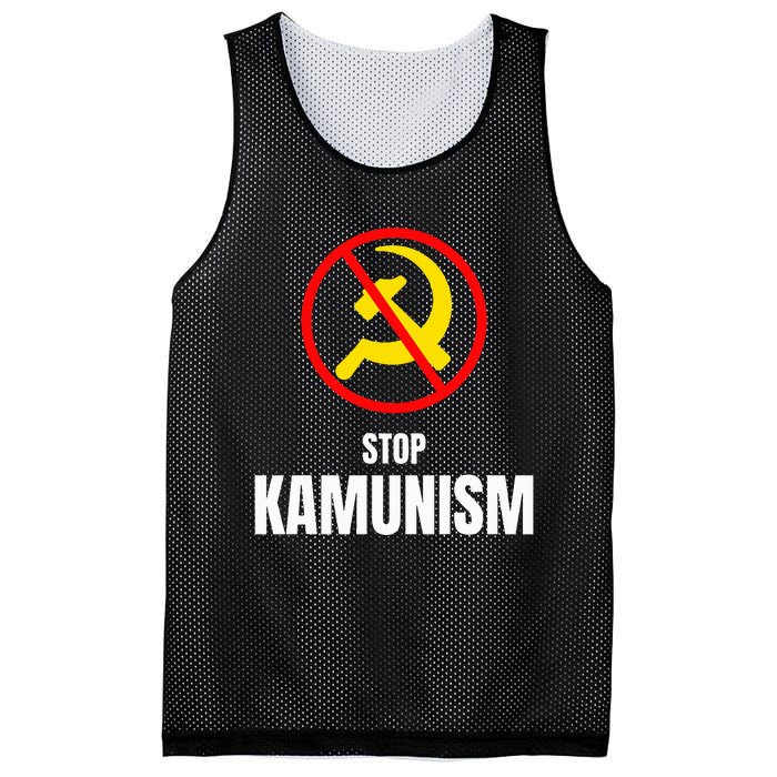 Stop Kamunism Kamala Harris 2024 Funny Parody Mesh Reversible Basketball Jersey Tank