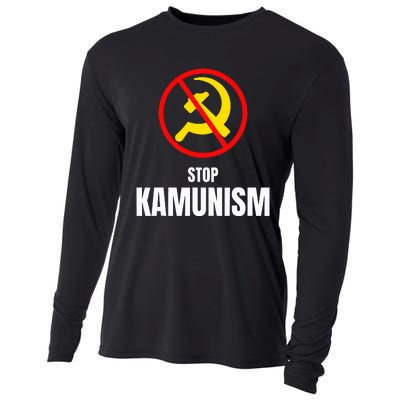 Stop Kamunism Kamala Harris 2024 Funny Parody Cooling Performance Long Sleeve Crew