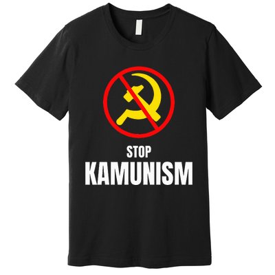 Stop Kamunism Kamala Harris 2024 Funny Parody Premium T-Shirt