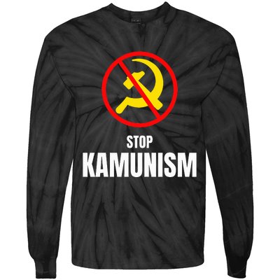 Stop Kamunism Kamala Harris 2024 Funny Parody Tie-Dye Long Sleeve Shirt