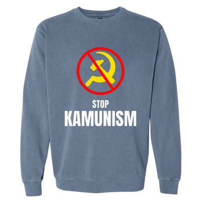 Stop Kamunism Kamala Harris 2024 Funny Parody Garment-Dyed Sweatshirt