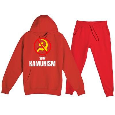 Stop Kamunism Kamala Harris 2024 Funny Parody Premium Hooded Sweatsuit Set