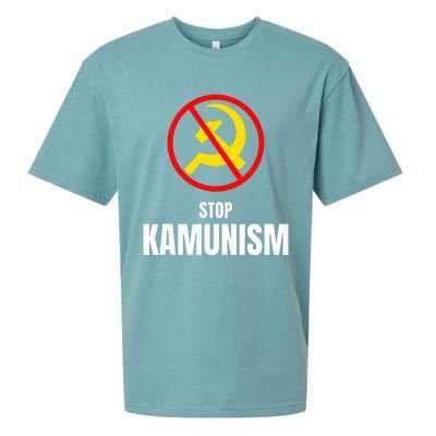 Stop Kamunism Kamala Harris 2024 Funny Parody Sueded Cloud Jersey T-Shirt