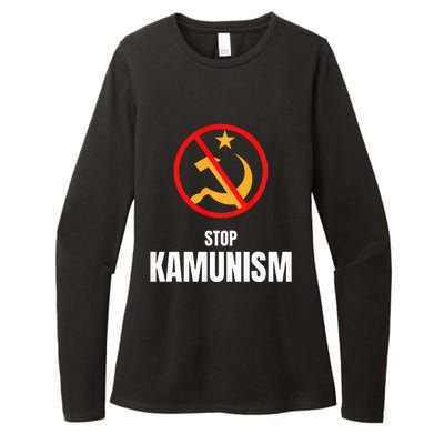 Stop Kamunism Kamala Harris 2024 Funny Parody Long Sleeve Womens CVC Long Sleeve Shirt