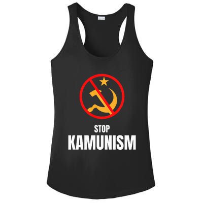 Stop Kamunism Kamala Harris 2024 Funny Parody Long Sleeve Ladies PosiCharge Competitor Racerback Tank