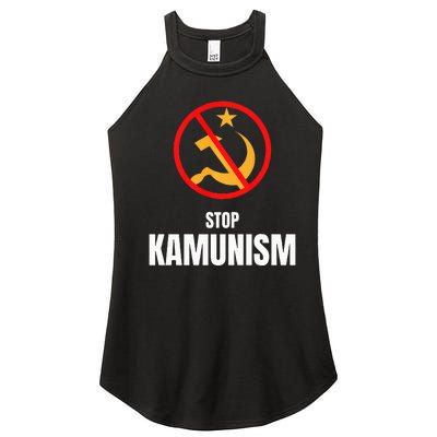 Stop Kamunism Kamala Harris 2024 Funny Parody Long Sleeve Women's Perfect Tri Rocker Tank