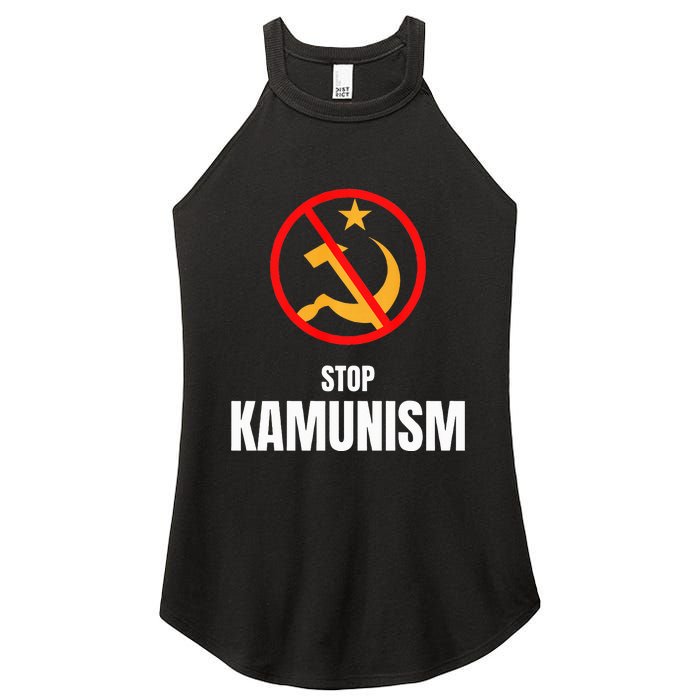 Stop Kamunism Kamala Harris 2024 Funny Parody Long Sleeve Women's Perfect Tri Rocker Tank