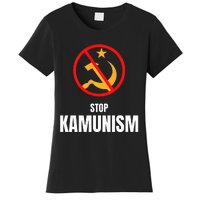 Stop Kamunism Kamala Harris 2024 Funny Parody Long Sleeve Women's T-Shirt