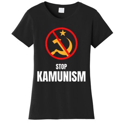 Stop Kamunism Kamala Harris 2024 Funny Parody Long Sleeve Women's T-Shirt