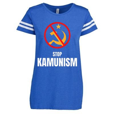 Stop Kamunism Kamala Harris 2024 Funny Parody Long Sleeve Enza Ladies Jersey Football T-Shirt