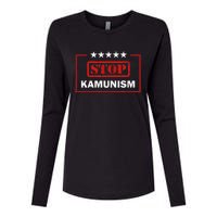 Stop Kamunism Kamala Harris 2024 Trump Vance Womens Cotton Relaxed Long Sleeve T-Shirt