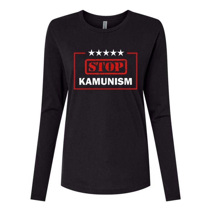 Stop Kamunism Kamala Harris 2024 Trump Vance Womens Cotton Relaxed Long Sleeve T-Shirt