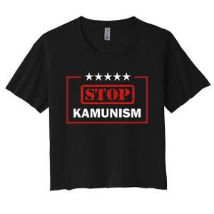 Stop Kamunism Kamala Harris 2024 Trump Vance Women's Crop Top Tee