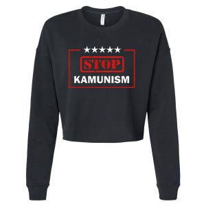 Stop Kamunism Kamala Harris 2024 Trump Vance Cropped Pullover Crew