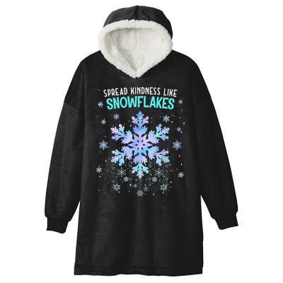 Spread Kindness Like Snowflakes Christmas Teacher Unity Day Hooded Wearable Blanket