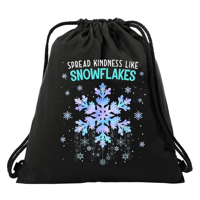 Spread Kindness Like Snowflakes Christmas Teacher Unity Day Drawstring Bag