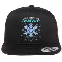 Spread Kindness Like Snowflakes Christmas Teacher Unity Day Flat Bill Trucker Hat