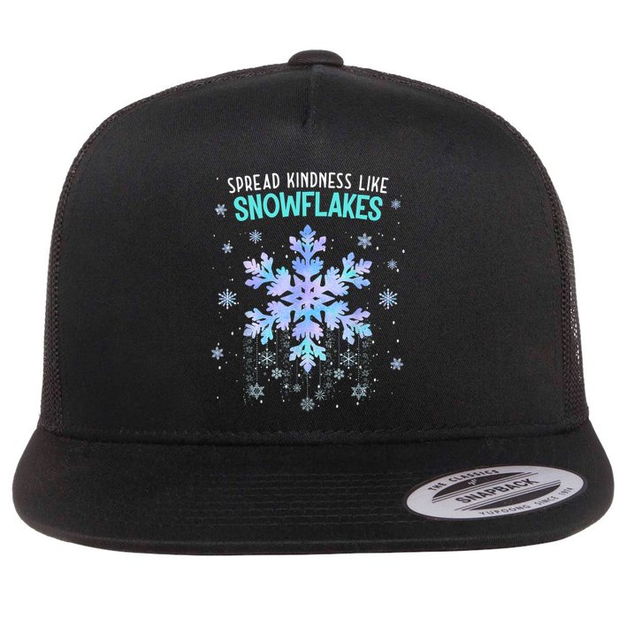 Spread Kindness Like Snowflakes Christmas Teacher Unity Day Flat Bill Trucker Hat
