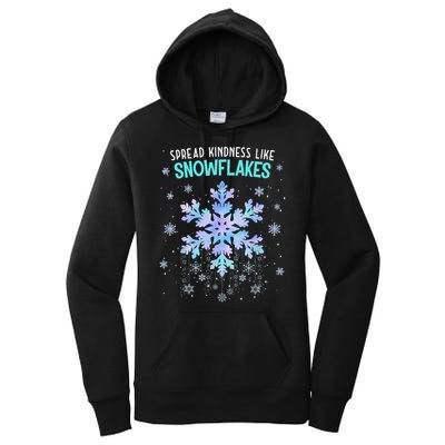 Spread Kindness Like Snowflakes Christmas Teacher Unity Day Women's Pullover Hoodie