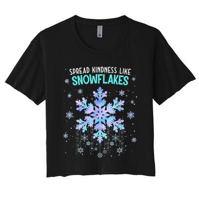 Spread Kindness Like Snowflakes Christmas Teacher Unity Day Crop Top