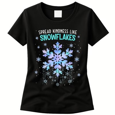 Spread Kindness Like Snowflakes Christmas Teacher Unity Day Womens T-Shirt