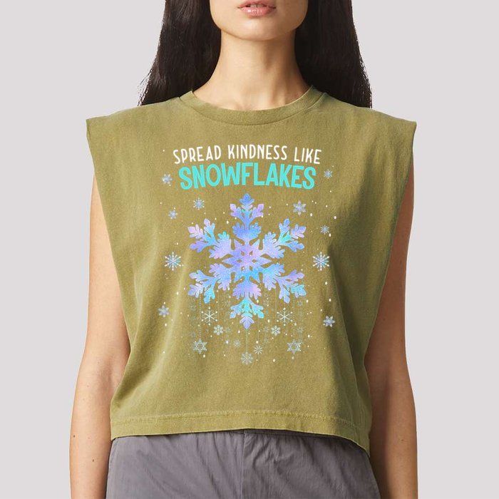 Spread Kindness Like Snowflakes Christmas Teacher Unity Day Garment-Dyed Women's Muscle Tee