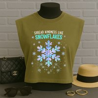 Spread Kindness Like Snowflakes Christmas Teacher Unity Day Garment-Dyed Women's Muscle Tee