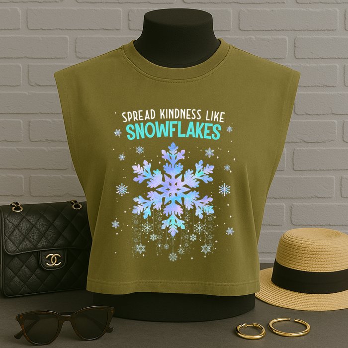 Spread Kindness Like Snowflakes Christmas Teacher Unity Day Garment-Dyed Women's Muscle Tee