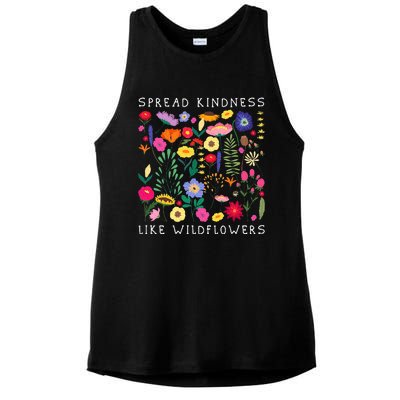 SPREAD KINDNESS LIKE WILDFLOWERS Love Happiness Girlfriend Flowers Ladies PosiCharge Tri-Blend Wicking Tank