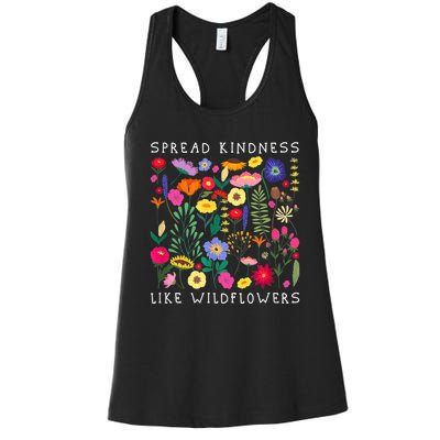 SPREAD KINDNESS LIKE WILDFLOWER Happiness Girlfriend Flower Women's Racerback Tank