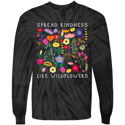 SPREAD KINDNESS LIKE WILDFLOWER Happiness Girlfriend Flower Tie-Dye Long Sleeve Shirt