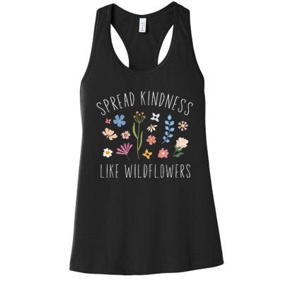 Spread Kindness Like Wildflowers Boho Inspirational Women's Racerback Tank