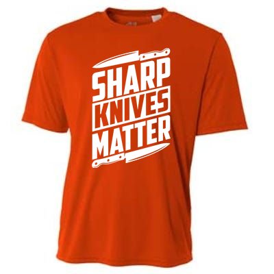 Sharp Knives Matter Butcher Gift Cooling Performance Crew T-Shirt