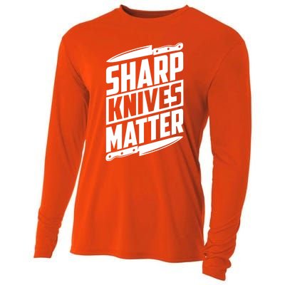 Sharp Knives Matter Butcher Gift Cooling Performance Long Sleeve Crew