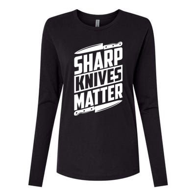 Sharp Knives Matter Butcher Gift Womens Cotton Relaxed Long Sleeve T-Shirt