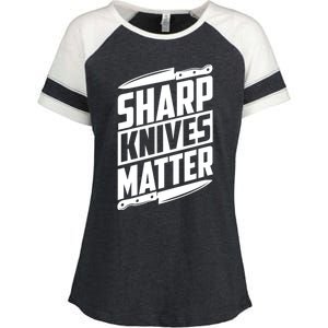 Sharp Knives Matter Butcher Gift Enza Ladies Jersey Colorblock Tee