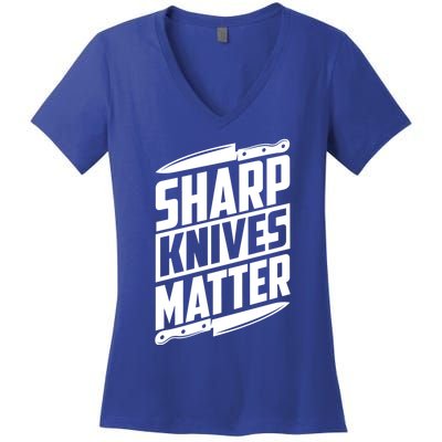 Sharp Knives Matter Butcher Gift Women's V-Neck T-Shirt