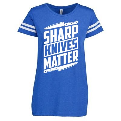 Sharp Knives Matter Butcher Gift Enza Ladies Jersey Football T-Shirt