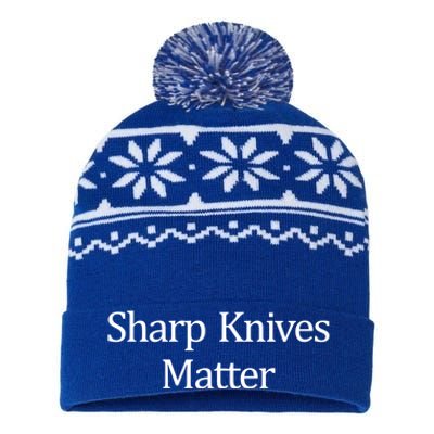 Sharp Knives Matter Meaningful Gift USA-Made Snowflake Beanie