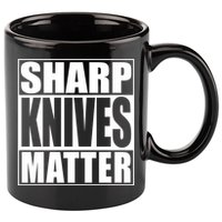 Sharp Knives Matter Funny Chef Cook Gift 11oz C Handle Ceramic Mug