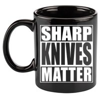 Sharp Knives Matter Funny Chef Cook Gift 11oz C Handle Ceramic Mug
