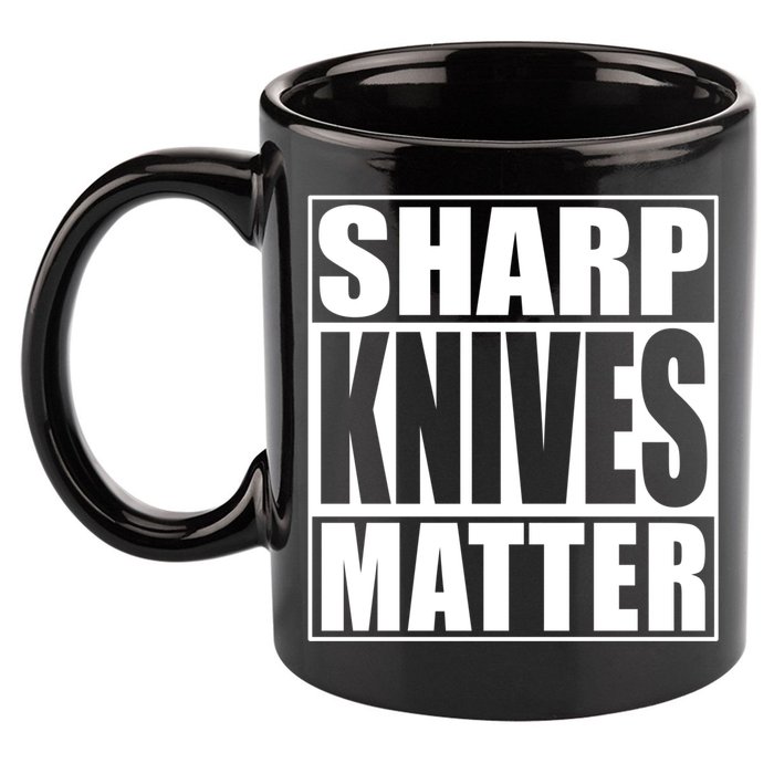 Sharp Knives Matter Funny Chef Cook Gift 11oz C Handle Ceramic Mug