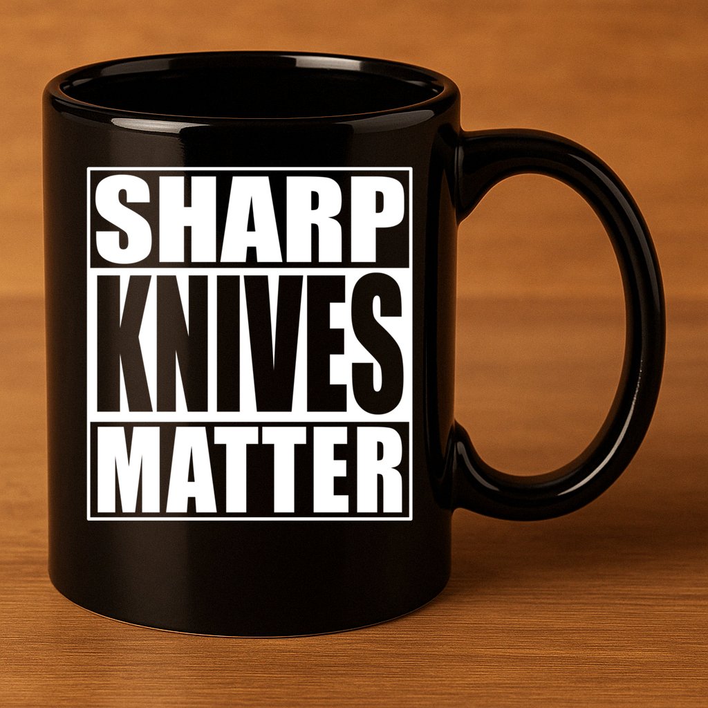 Sharp Knives Matter Funny Chef Cook Gift 11oz C Handle Ceramic Mug