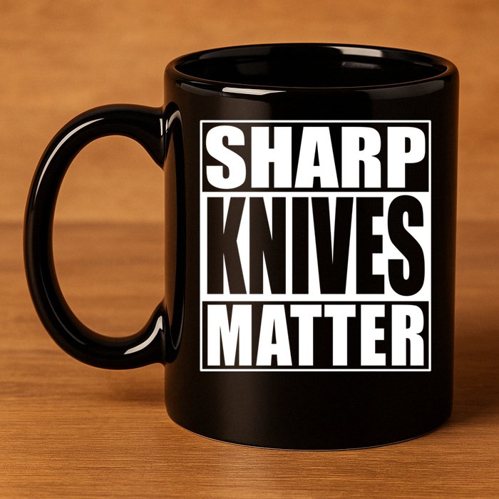 Sharp Knives Matter Funny Chef Cook Gift 11oz C Handle Ceramic Mug