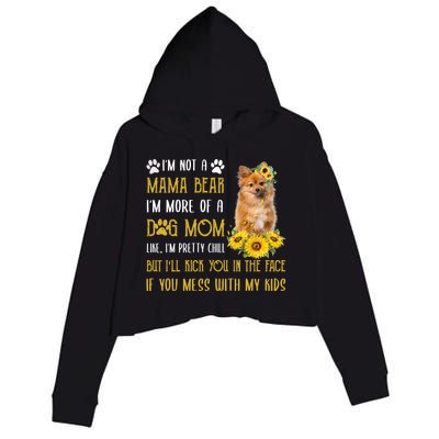 Sunflower Keeshond Mom Mothers Day Dog Mom Cool Gift Crop Fleece Hoodie