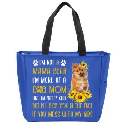 Sunflower Keeshond Mom Mothers Day Dog Mom Cool Gift Zip Tote Bag